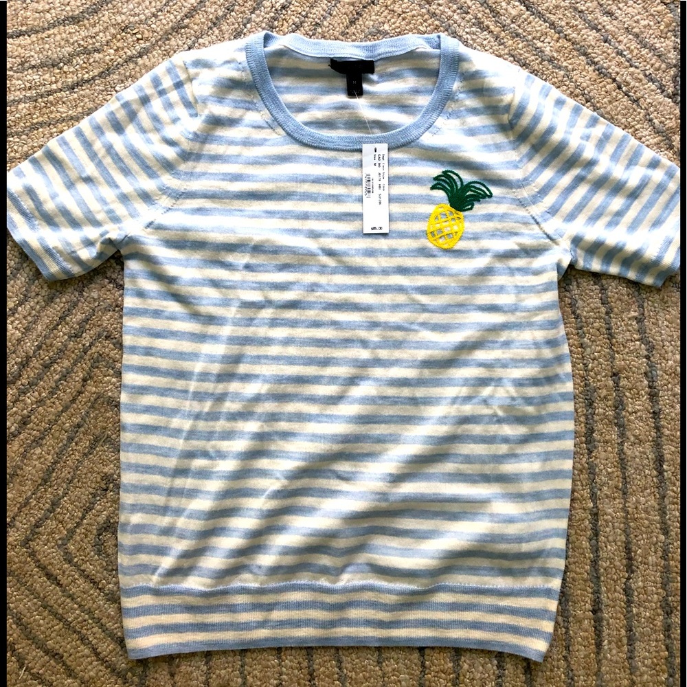 J.Crew shortsleeved, embroidered sweater top, NWT